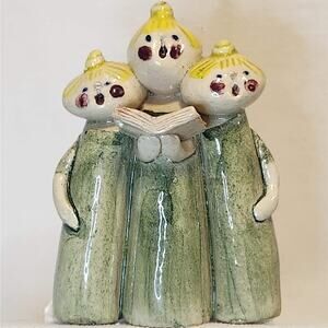 1-3" Ceramic Figurine w/3-Sweet  Singers "H" Back Blonde Top-Knot